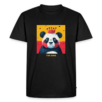 Portrait du roi panda - T-shirt Premium bio Homme - noir - Devant - Nico (187cm)