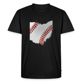 Ohio (États-Unis) | Vrai baseball | Carte - T-shirt Premium bio Homme - noir - Devant - Nico (187cm)