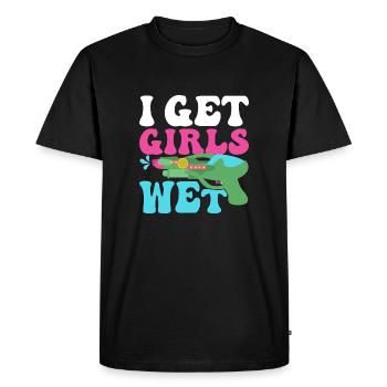 Je comprends les filles mouillé squirt pistolet été plaisir de l’eau - T-shirt Premium bio Homme - noir - Devant - Nico (187cm)