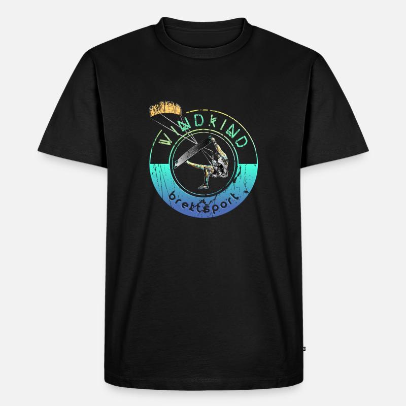 Kitesurfer Windkind 2 0 - Männer Premium Bio T-Shirt - Schwarz
