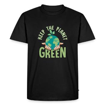 Keep The Planet Green Planet Earth Day - Men's Premium Organic T-Shirt - black - Front - Nico (187cm)