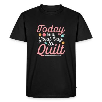 Aujourd’hui est un grand jour pour faire de la courtepointe Couture Courtepointe - T-shirt Premium bio Homme - noir - Devant - Nico (187cm)