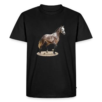 Selle Français 2 - Men's Premium Organic T-Shirt - black - Front - Nico (187cm)
