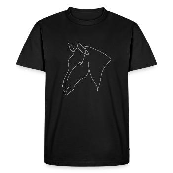 Tête de cheval minimale Warmblood White - T-shirt Premium bio Homme - noir - Devant - Nico (187cm)