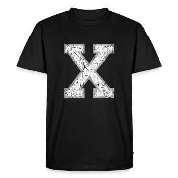 Lettre X Grunge - T-shirt Premium bio Homme - noir - Devant - Nico (187cm)