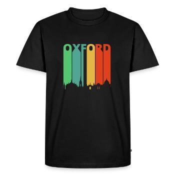 Oxford rétro vintage. Ligne d'horizon. Paysage urbain.Angleterre - T-shirt Premium bio Homme - noir - Devant - Nico (187cm)