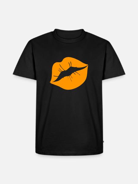 Kysse mund Kys mund - Herre Premium økologisk T-shirt - sort