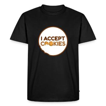 J'accepte les cookies - T-shirt Premium bio Homme - noir - Devant - Nico (187cm)
