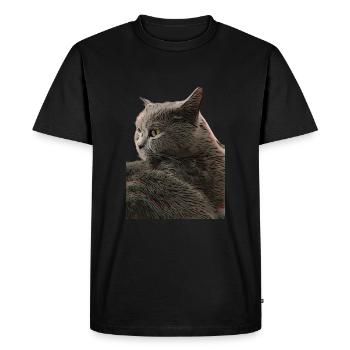 Cat Grey Carthusian British Shorthair Gift - Men's Premium Organic T-Shirt - black - Front - Nico (187cm)