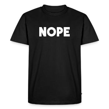 nope - Funny design with the word "nope" - Men's Premium Organic T-Shirt - black - Front - Nico (187cm)