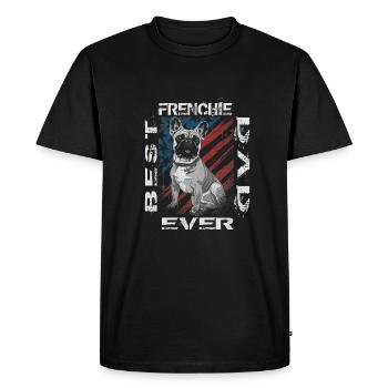 Meilleur papa Frenchie de tous les temps Français Bulldog Papa - T-shirt Premium bio Homme - noir - Devant - Nico (187cm)