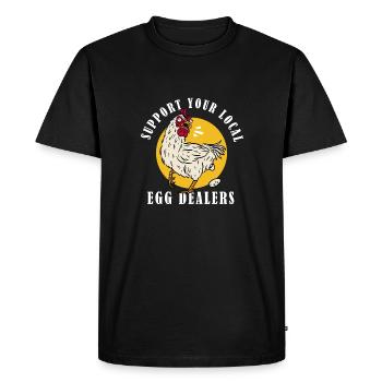 Support Your Local Egg Dealer Funny Eggs - Men's Premium Organic T-Shirt - black - Front - Nico (187cm)