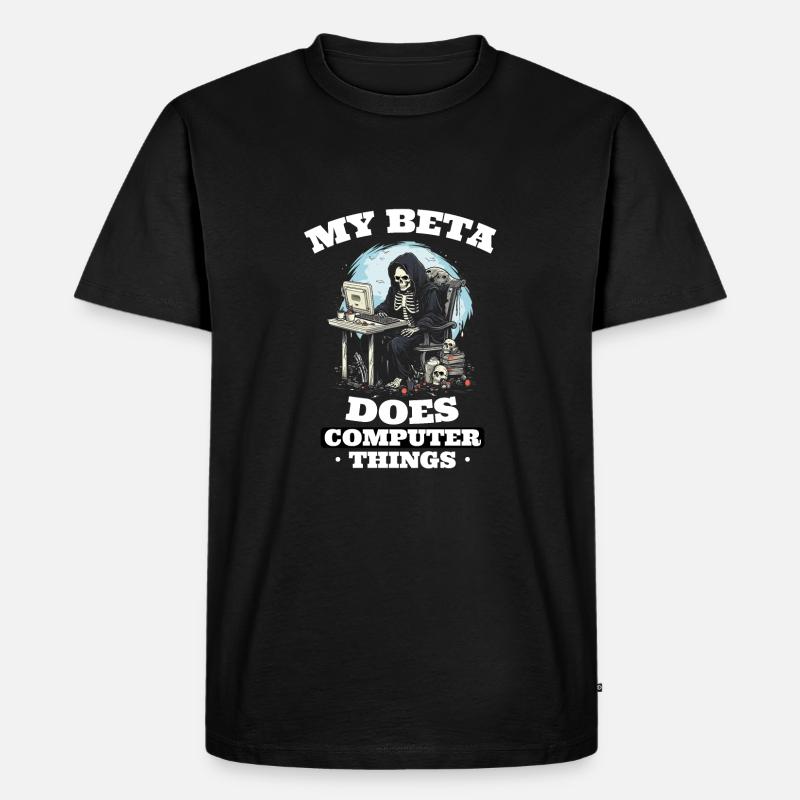 Mein Beta macht Computerdinge Programmierer - Männer Premium Bio T-Shirt - Schwarz