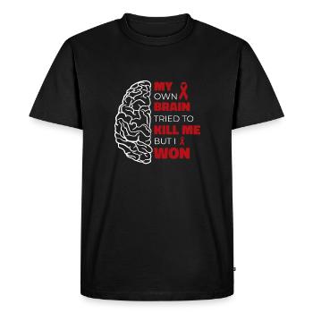 My own brain tried to kill me, - Men's Premium Organic T-Shirt - black - Front - Nico (187cm)