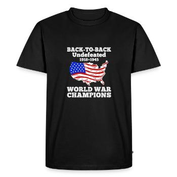 Deux fois champion invaincu de la Seconde Guerre mondiale 4. - T-shirt Premium bio Homme - noir - Devant - Nico (187cm)