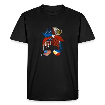 Amitié philippino-américaine - T-shirt Premium bio Homme - noir - Devant - Nico (187cm)