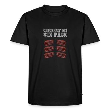 Check out my Sixpack Bacon Lover Crispy - Men's Premium Organic T-Shirt - black - Front - Nico (187cm)