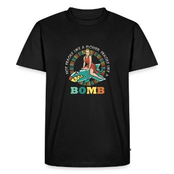 Pas fragile comme une fleur, mais un - T-shirt Premium bio Homme - noir - Devant - Nico (187cm)
