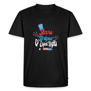 Terre de la liberté à cause des braves - T-shirt Premium bio Homme - noir - Devant - Nico (187cm)