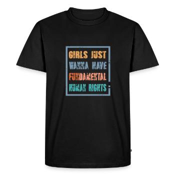 Girls Just want to Have Basic Human Rights - Men's Premium Organic T-Shirt - black - Front - Nico (187cm)
