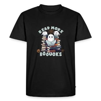 Groovy Read More Books Ghost Cute Funny - Men's Premium Organic T-Shirt - black - Front - Nico (187cm)