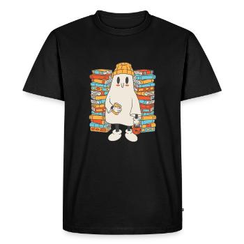 Groovy Lire la suite Livres Ghost Cute Funny - T-shirt Premium bio Homme - noir - Devant - Nico (187cm)