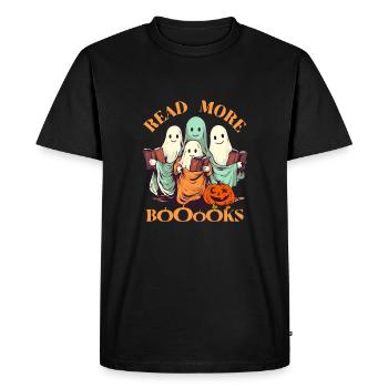 Groovy Read More Books Ghost Cute Funny - Men's Premium Organic T-Shirt - black - Front - Nico (187cm)