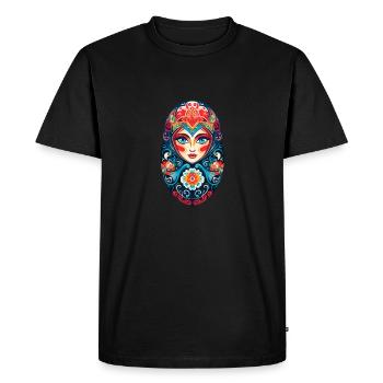 Poupée gigogne russe - T-shirt Premium bio Homme - noir - Devant - Nico (187cm)