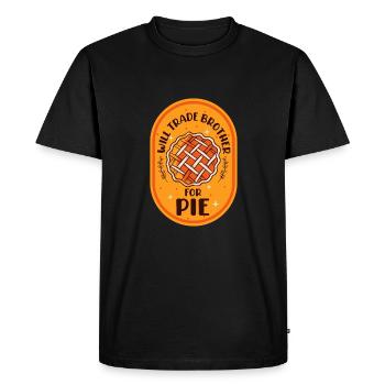 Drôle de tarte à la citrouille frère amateur de gâteau - T-shirt Premium bio Homme - noir - Devant - Nico (187cm)
