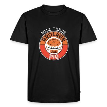 Funny Pumpkin Pie Brother Cake Lovers - Men's Premium Organic T-Shirt - black - Front - Nico (187cm)