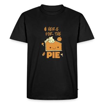 Here for the pie pumpkin pie Thanksgiving - Men's Premium Organic T-Shirt - black - Front - Nico (187cm)