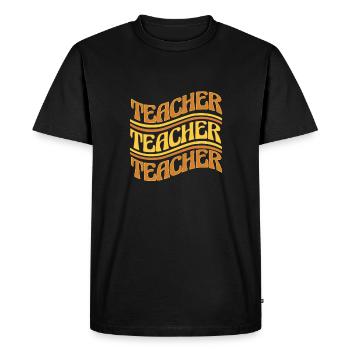 Funny Hippie Teacher Back To School Teacher Day - Men's Premium Organic T-Shirt - black - Front - Nico (187cm)