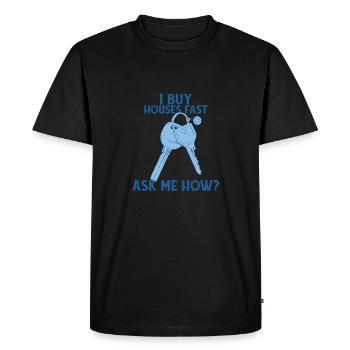 J’achète des maisons rapidement Agent d’investissement immobilier - T-shirt Premium bio Homme - noir - Devant - Nico (187cm)