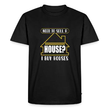 Avez-vous besoin d’une maison à vendre que j’achète - T-shirt Premium bio Homme - noir - Devant - Nico (187cm)