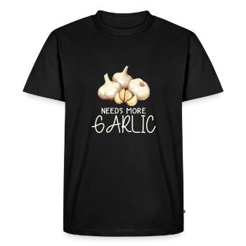 Needs more garlic garlic cloves - Men's Premium Organic T-Shirt - black - Front - Nico (187cm)
