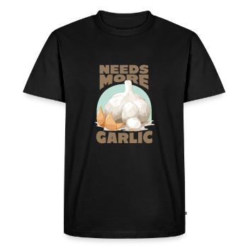 Needs more garlic garlic cloves - Men's Premium Organic T-Shirt - black - Front - Nico (187cm)