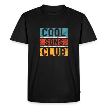 Cool Sons Club Groovy Rétro Papa Maman Fête des Pères - T-shirt Premium bio Homme - noir - Devant - Nico (187cm)