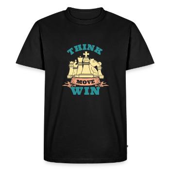 Chess, Think, Move, Win, Chess Master Club - Men's Premium Organic T-Shirt - black - Front - Nico (187cm)