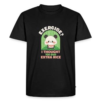 Exercise I thought they said extra rice - Men's Premium Organic T-Shirt - black - Front - Nico (187cm)