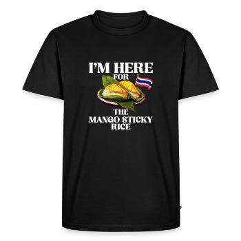 Drôle de riz gluant amateur de cuisine thaïlandaise - T-shirt Premium bio Homme - noir - Devant - Nico (187cm)