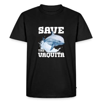 Sauvez le cochito de marsouin vaquita - T-shirt Premium bio Homme - noir - Devant - Nico (187cm)