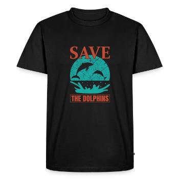 Save the Dolphin Porpoise Cochito - Men's Premium Organic T-Shirt - black - Front - Nico (187cm)