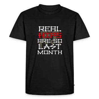 Real Hips Are So Last Month Joint Replacement - Men's Premium Organic T-Shirt - black - Front - Nico (187cm)