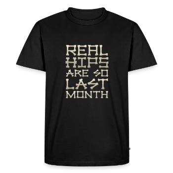 Real Hips Are So Last Month Joint Replacement - Men's Premium Organic T-Shirt - black - Front - Nico (187cm)