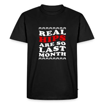 Real Hips Are So Last Month Joint Replacement - Men's Premium Organic T-Shirt - black - Front - Nico (187cm)