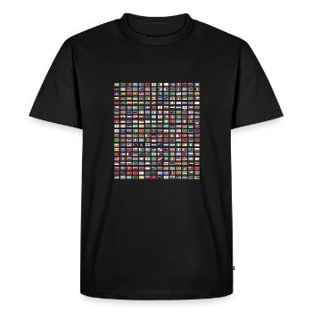 Drapeaux internationaux du monde - Drapeaux des pays - T-shirt Premium bio Homme - noir - Devant - Nico (187cm)