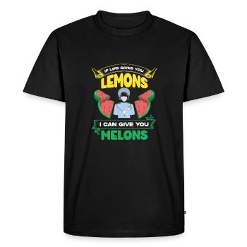 blague amusante sur les chirurgiens plasticiens, - T-shirt Premium bio Homme - noir - Devant - Nico (187cm)