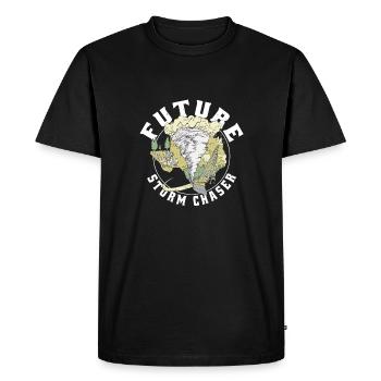Future Storm Chasers - Cloudgazer Weatherman - Men's Premium Organic T-Shirt - black - Front - Nico (187cm)