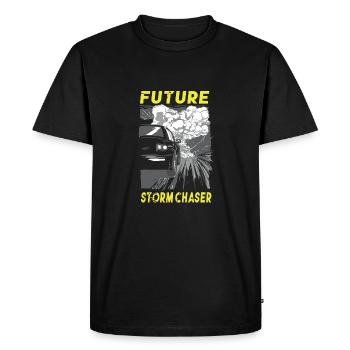 Future Storm Chasers - Cloudgazer Weatherman - Men's Premium Organic T-Shirt - black - Front - Nico (187cm)