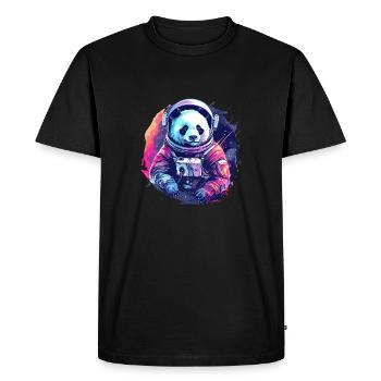 Panda Astronaut - Bamboo Rocket Adventures - T-shirt Premium bio Homme - noir - Devant - Nico (187cm)